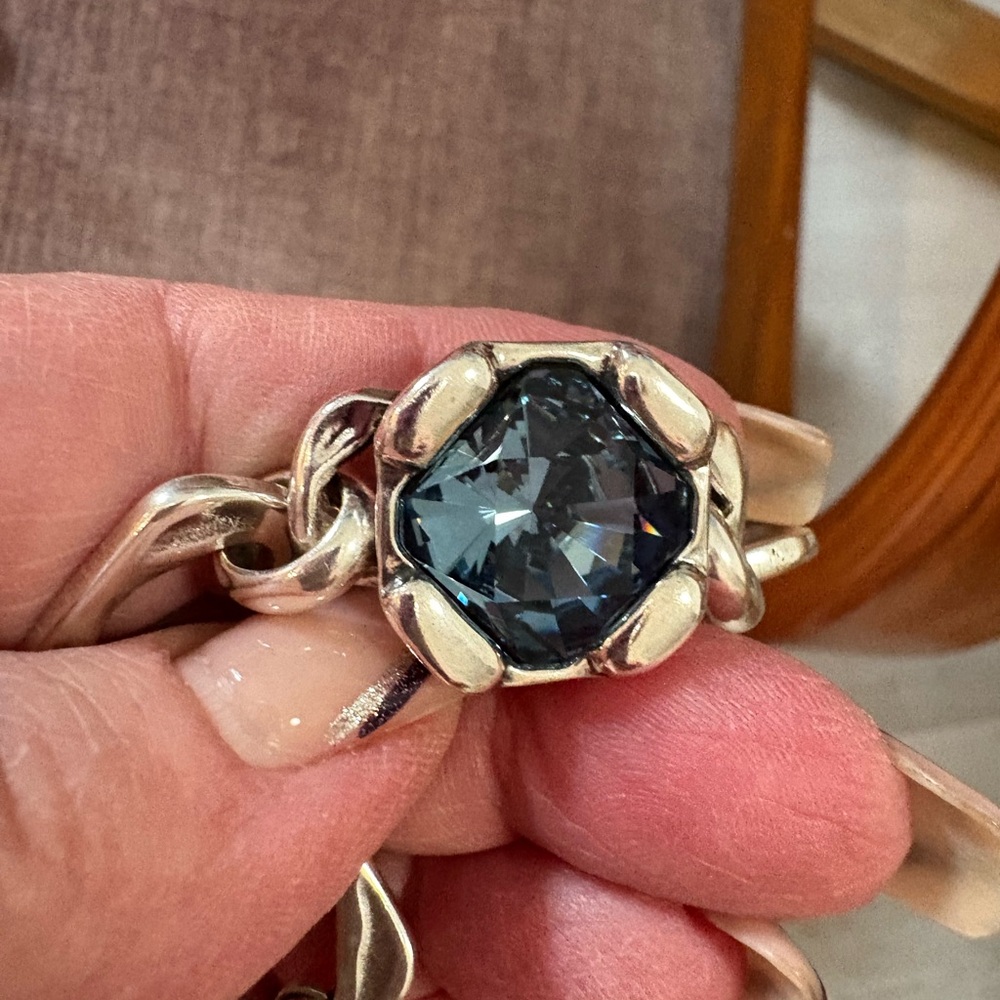 UNO de 50 Silver and Blue Bracelet